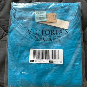 Victorias Secret PINK Short Sleeve Cropped Marine Blue Shirt and Shorts NWT